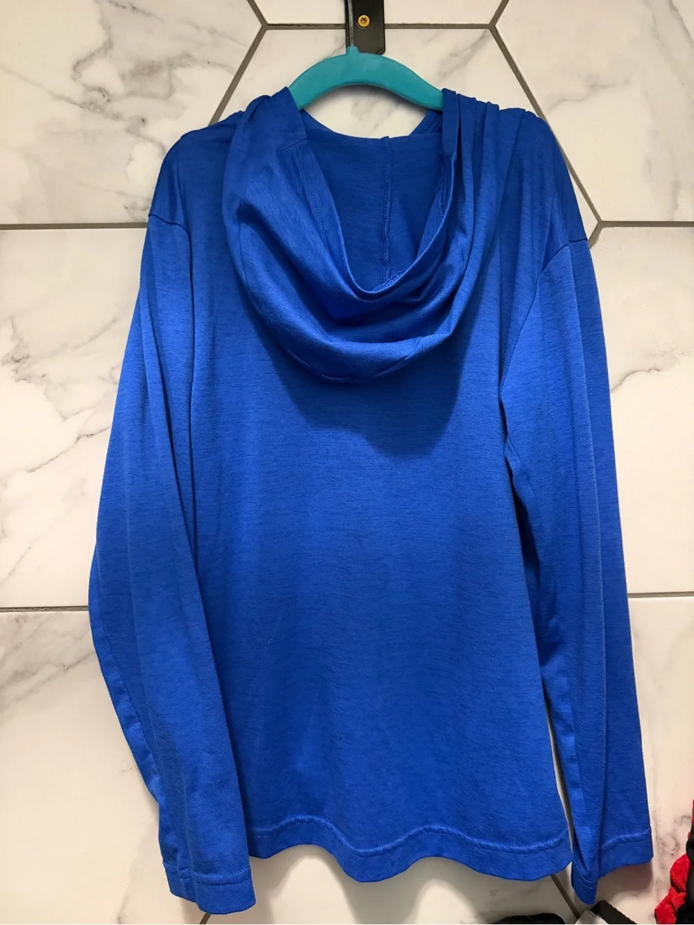Nike Royal Blue Hooded Long Sleeve Top with Black Swoosh